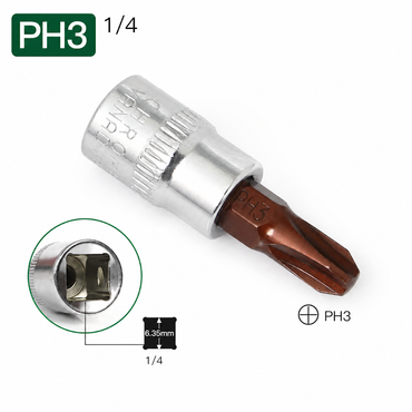 Ucluq, FORCI, UAPAL8PH3, Cırcır Açar üçün, Polad, 1/4 dyüm, PH3