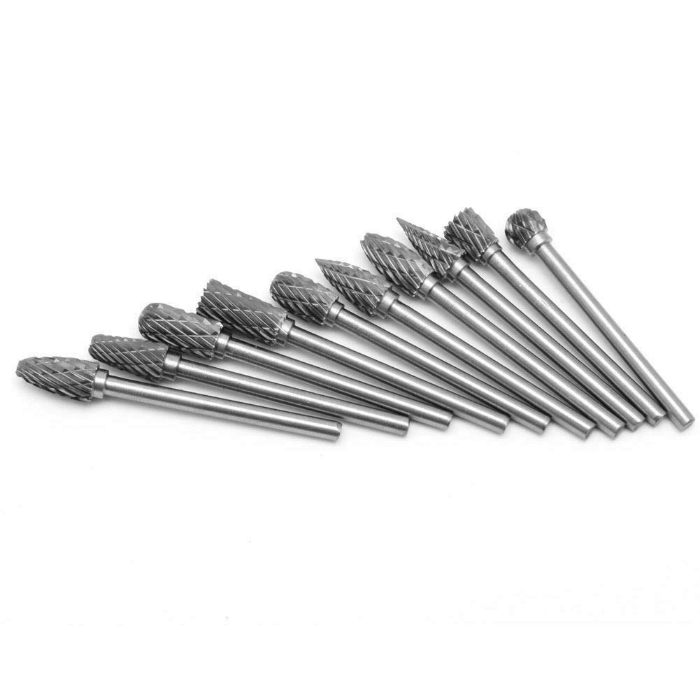 Oyma Başlıqlar Dəsti, Tungsten, Frezer üçün, Karbidli, 10 parça