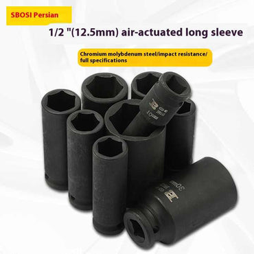 Головка, FORCI, UAQQ15U19, черная, длинная, 12-гранная, 1/2 дюйм, 19 mm