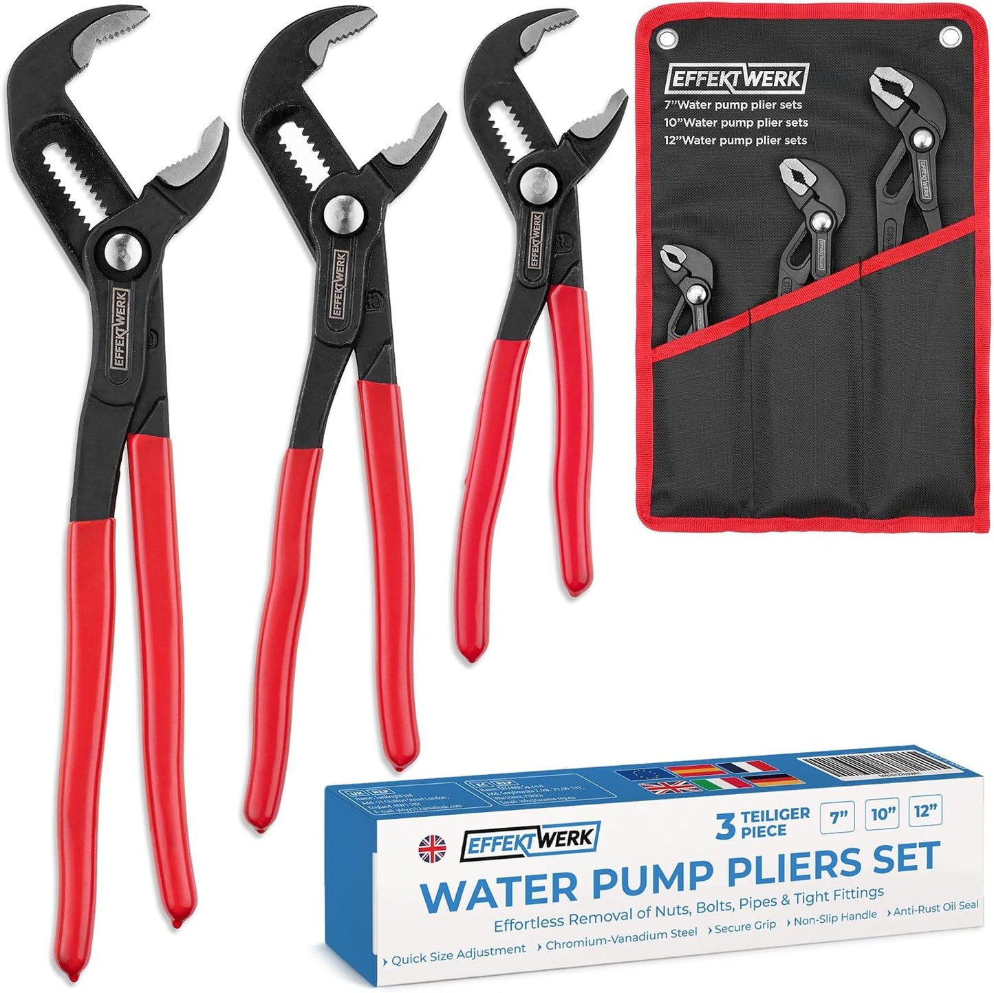Плоскогубцы, FORCI, UAKRAK12, регулируемые, типа крокодил, 30 sm