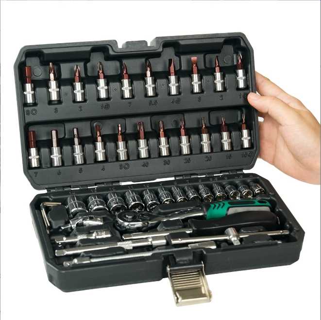 Набор торцевых ключей, FORCI, UANABF46, 6-гранный, Трещотка 1/4 дюйм, 46 parça