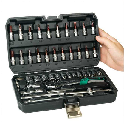 Набор торцевых ключей, FORCI, UANABF46, 6-гранный, Трещотка 1/4 дюйм, 46 parça