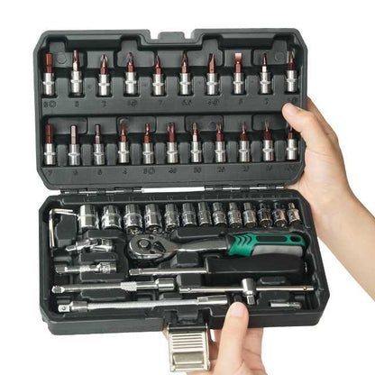Набор торцевых ключей, FORCI, UANABF46, 6-гранный, Трещотка 1/4 дюйм, 46 parça