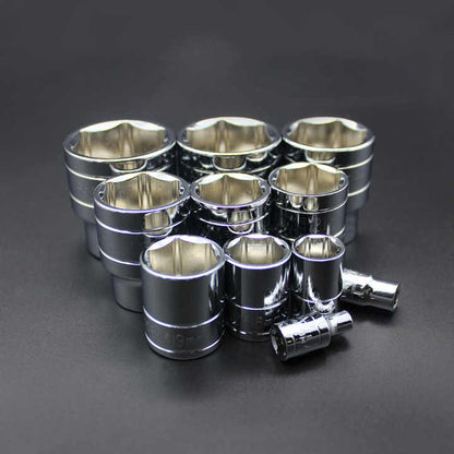 Набор торцевых ключей, FORCI, UANABQ10, черный, 6-гранный, 1/2 дюйм, 10 parça